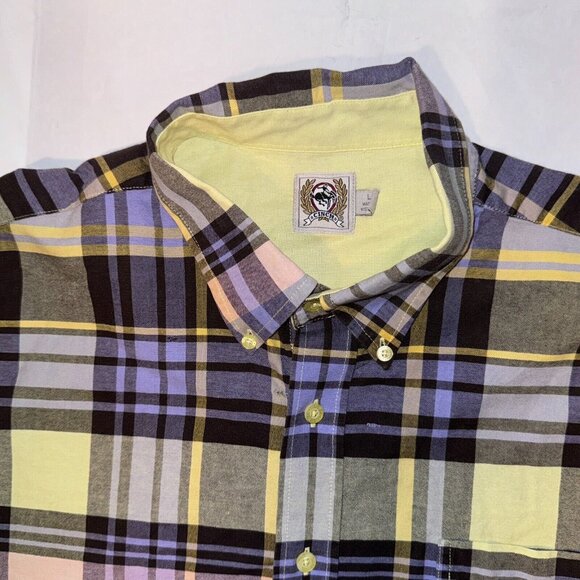Cinch Jeans Western Purple & Yellow Plaid Long Sleeve Button Up Rodeo Shirt - L - Picture 2 of 6
